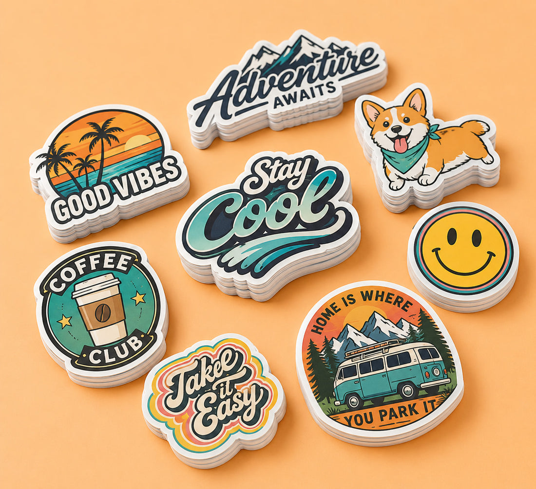 Colourful die-cut custom stickers
