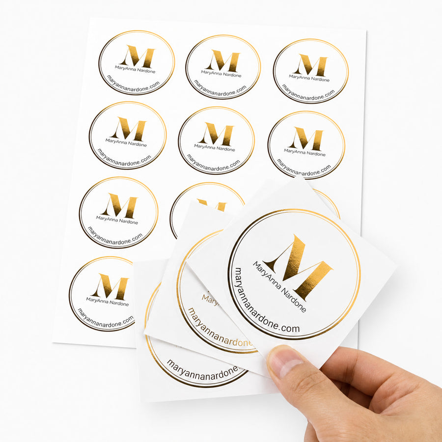 Gold and silver foil label sheets for premium product packaging