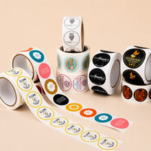 Custom white paper roll labels for boxes bags and dry product packaging