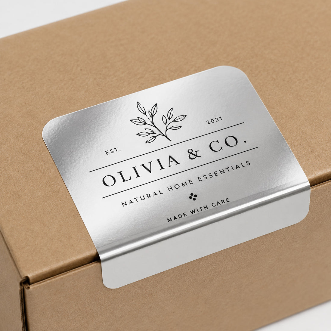 Reflective custom silver foil roll labels for metallic product packaging