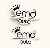Custom die cut business logo stickers in black and white