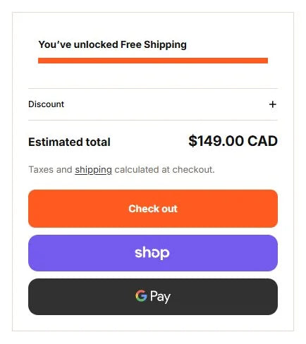 SparkStickers cart showing the estimated total and Checkout button.