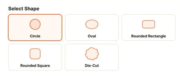 Roll label shape choices with Circle selected.