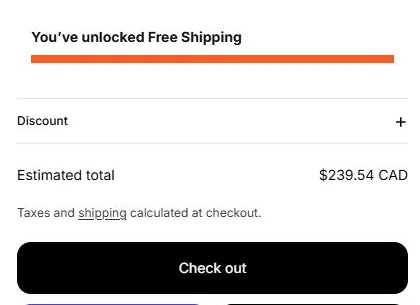 Cart totals area with the Check out button.