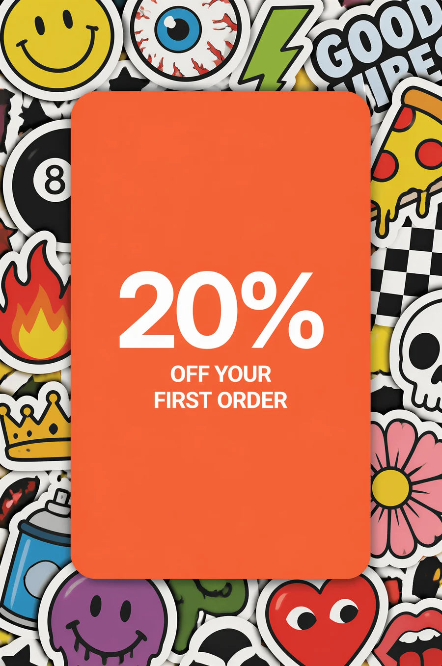 20% off welcome discount for a first SparkStickers order